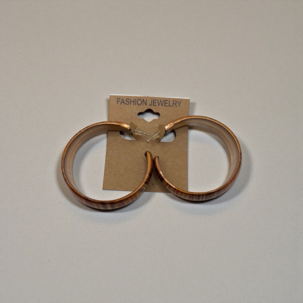 Hoop Earrings Beige